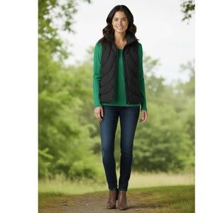 Nine West Chocolate Brown Quilted Vest, Women’s Small